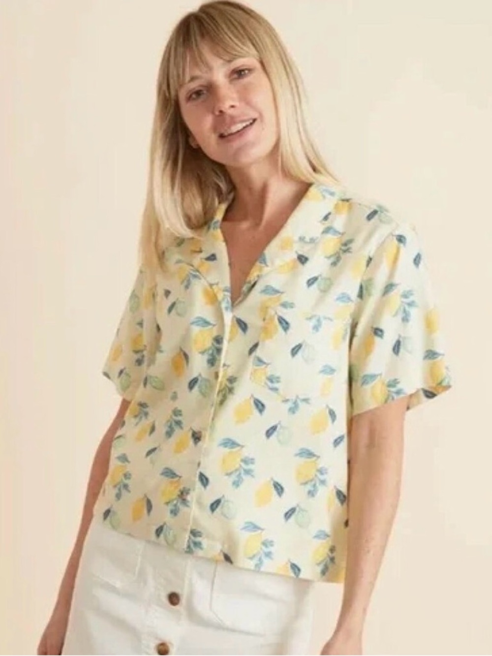 Marine Layer Lemon Button Down